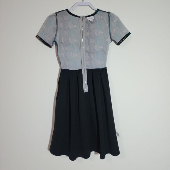 LuLaRoe Womens Amelia Dress Fit & Flare Short Sleeve Black Green Red Size XS - Picture 4 of 7